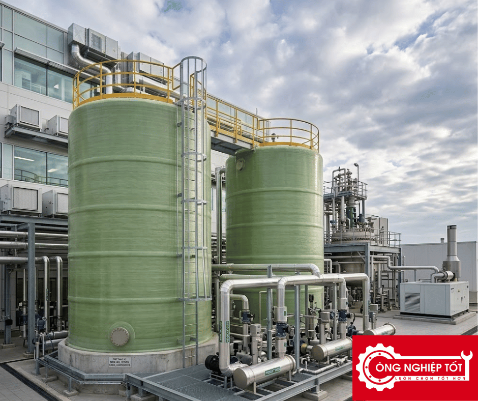 Hình ảnh thực tế Bồn FRP Trụ Đứng 2000L